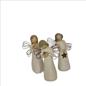 Willow Tree Beige Angel Figurines Set of 3 One Size Decor